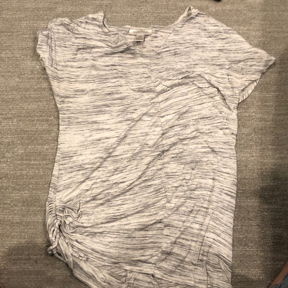 Maternity side tie space grey shirt